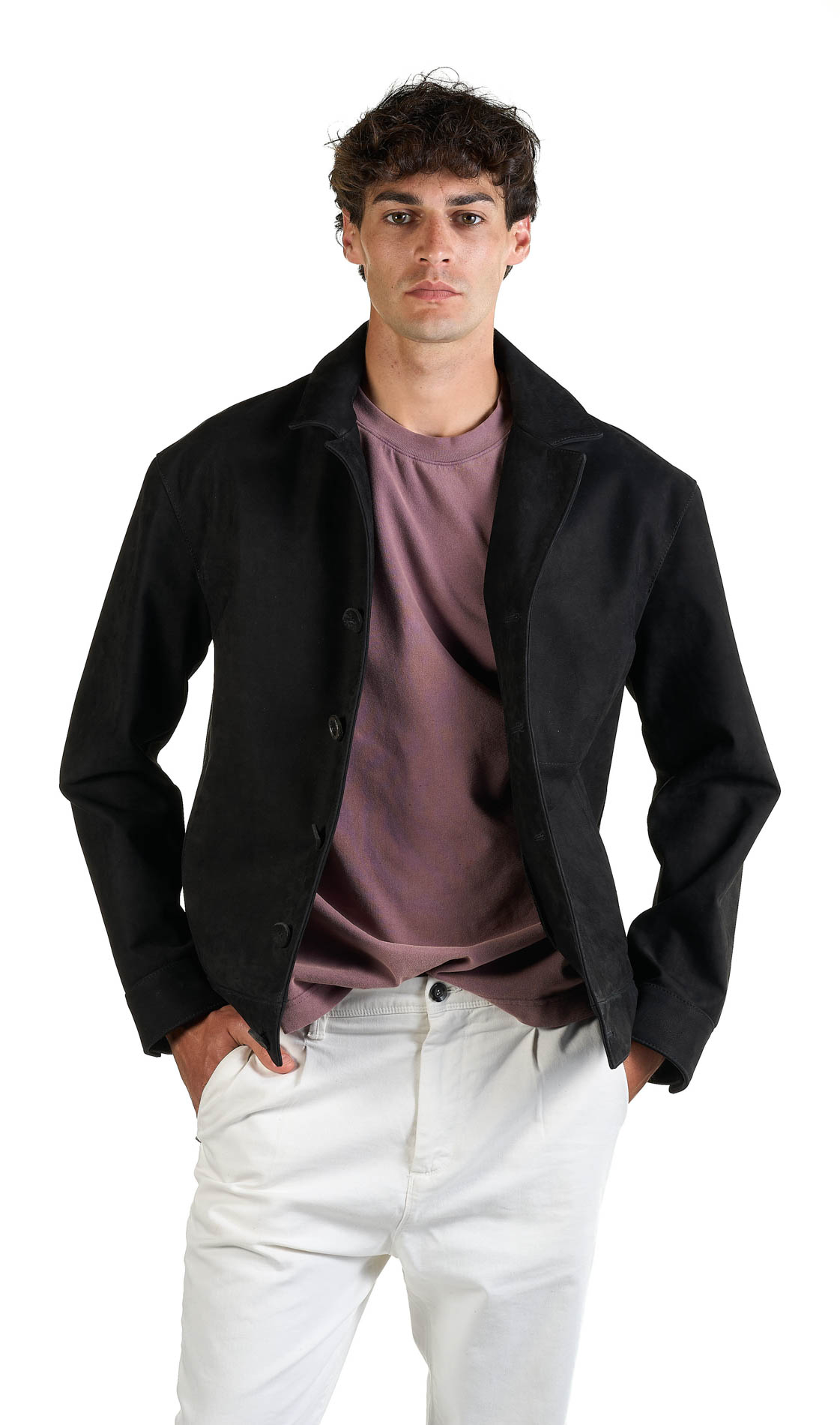 DANIELE BASTA LEATHER AND SILVER JACKET